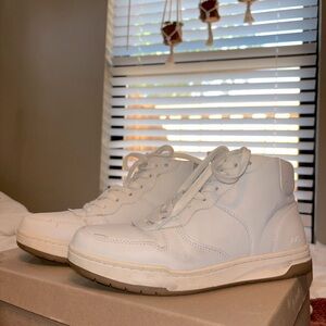 Madewell Court High-Top Sneakers in Napa Leather and Washed Nubuck 8.5